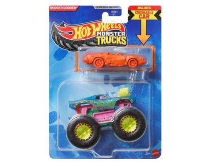 Hot Wheels Monster Trucks Rodger Dodger žlutá kola