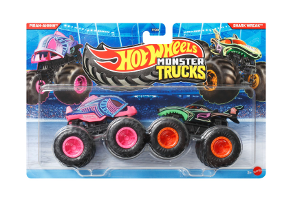 Hot Wheels Monster Trucks Demolition Doubles PiranAhhhh vs Shark Wreak